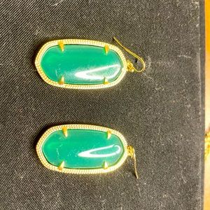 Kendra Scott Elle Earrings gold/jade green